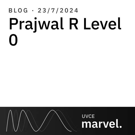 Prajwal R Level 0 | UVCE MARVEL