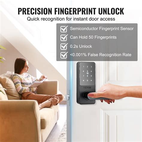VEVOR Smart Lock, 5-in-1 Smart Door Knob, Fingerprint Deadbolt with App ...