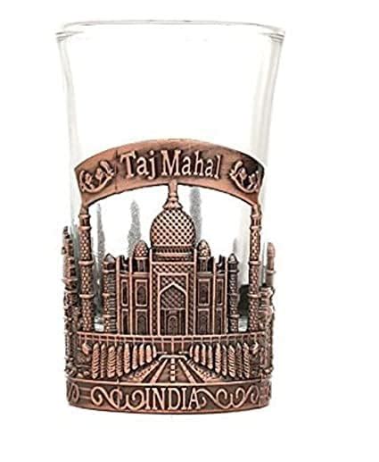 Buy ArtEra Taj Mahal Gold Souvenir Glass | Handcrafted Shot Glass with ...