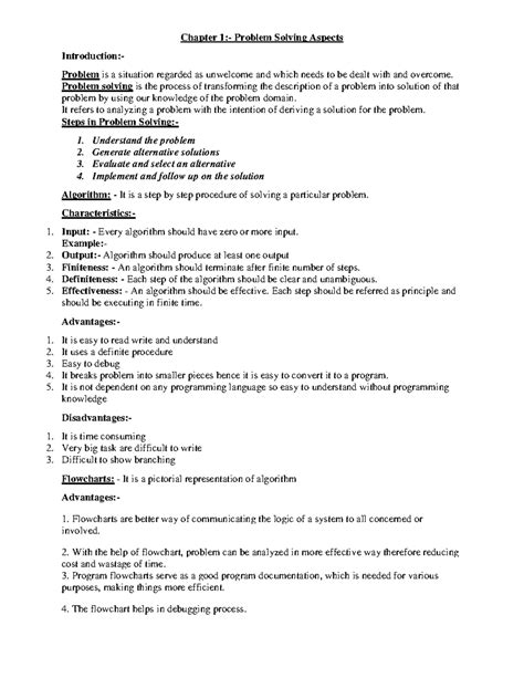 Problem Solving Aspects - Chapter 1:- Problem Solving Aspects ...