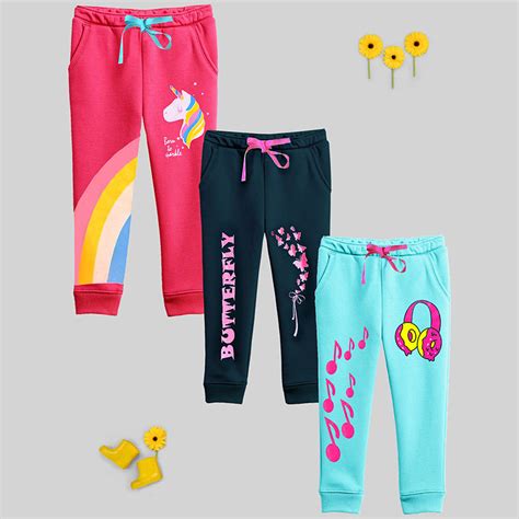Kuchipoo Girls Regular Fit Trackpant - Pack Of 3