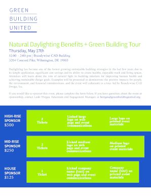 Fillable Online Natural Daylighting Benefits + Green Building Tour Fax ...