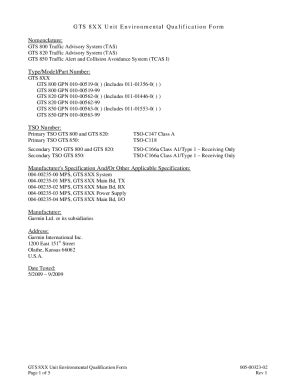 Fillable Online GTS 8XX Unit Environmental Qualification Form Fax Email ...