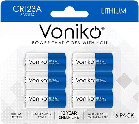 Voniko CR123A Lithium Batteries 6-Pack – Photo India | Ubuy
