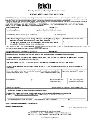 2020-2025 MN Nursing Assistant Registry Update Form Fill Online ...