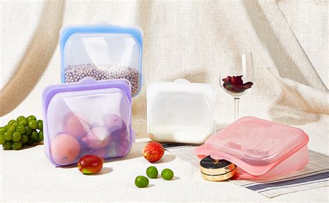 Buy Inkbird Plus Food Grade Silicone Reusable Storage Bags,4-Pack Bpa ...