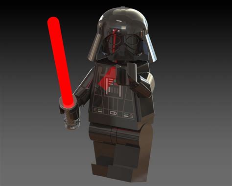 Darth Vader LEGO Minifigure 3D Model rigged .sldprt .sldasm .slddrw ...