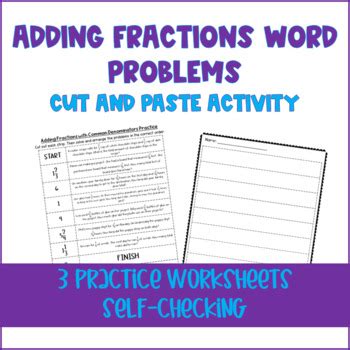 Adding and Subtracting Fraction Word Problems Mixed Practice 的图像结果