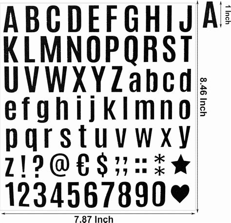 Buy Waynoda 790 Pieces 10 Sheets Black Letter Stickers,Alphabet Number ...