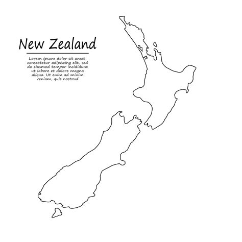 New Zealand Outline Map Printable - outline of new zealand