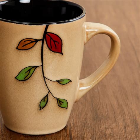 Buy Caraway Carvi Set of 6 Stoneware Mugs with Stand - 325ml from Home ...