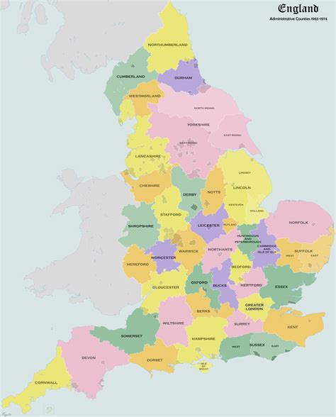 Counties Of England Map Printable