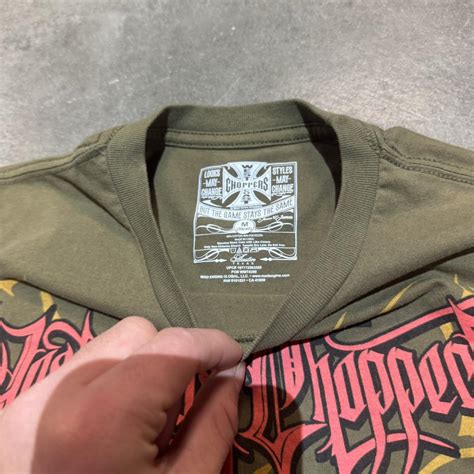 West Coast Choppers olive green graphic tee w/ bold... | Depop