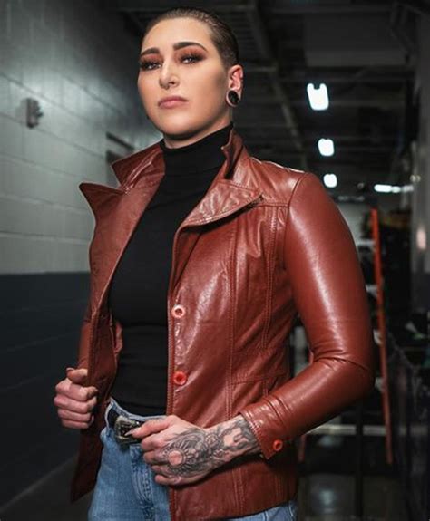 Rhea Ripley Brown Leather Jacket | Movie Jackets Hub