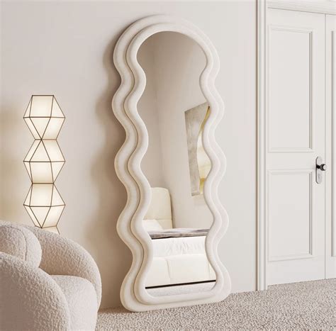 BOJOY Full Length Wavy Arched Mirror, 63x24in, Wall Mount/Standing ...