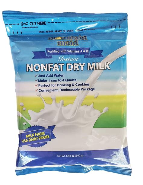 Mountain Maid Instant Nonfat Dry Milk Powder Fortified With Vitamins A ...