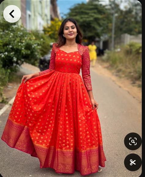 Pin by Santhi on Me in 2025 | Long gown design, Frock designs for women ...