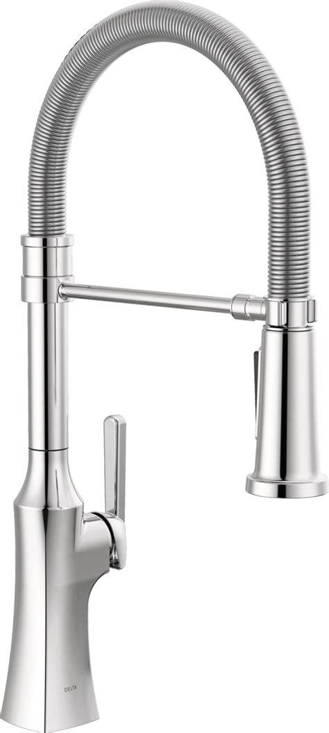 Amazon.com: Delta Faucet Almari Pull-Out Kitchen Faucet, Chrome Kitchen ...