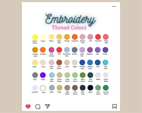 Image result for Thread Color Chart with Names
