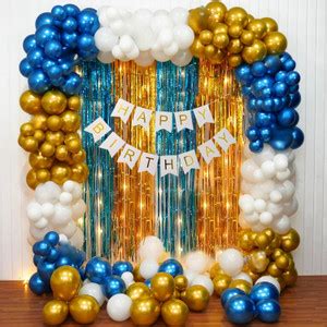 PARTY MIDLINKERZ Happy Birthday Decoration Kit With Metallic Balloons ...
