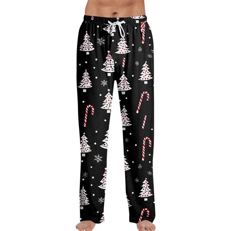 Fabrcox Men's Christmas Pajama Pants Loose Fit Elastic Waist Drawstring ...