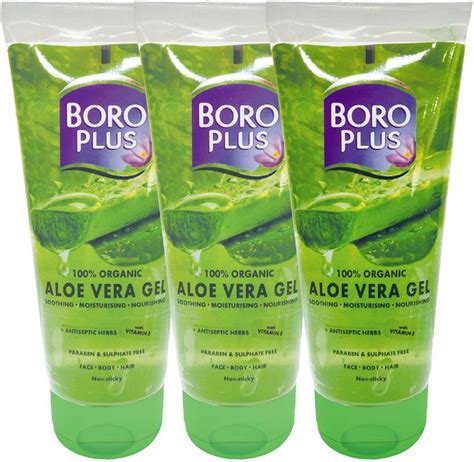 BOROPLUS Aloe Vera Gel|100% Organic for Skin & Hair|Rich in Vit. E Pack ...