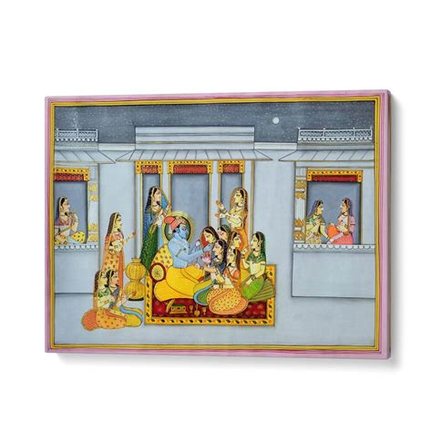 Krishna With Gopika Indian Art Paintings for Home Decor – Asianmonk
