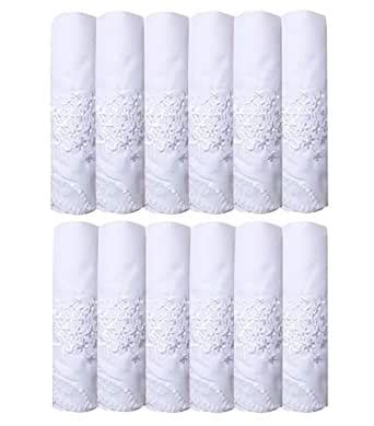 Buy Bulk New Embroidery Ladies White Flower 100% Cotton handkerchiefs ...