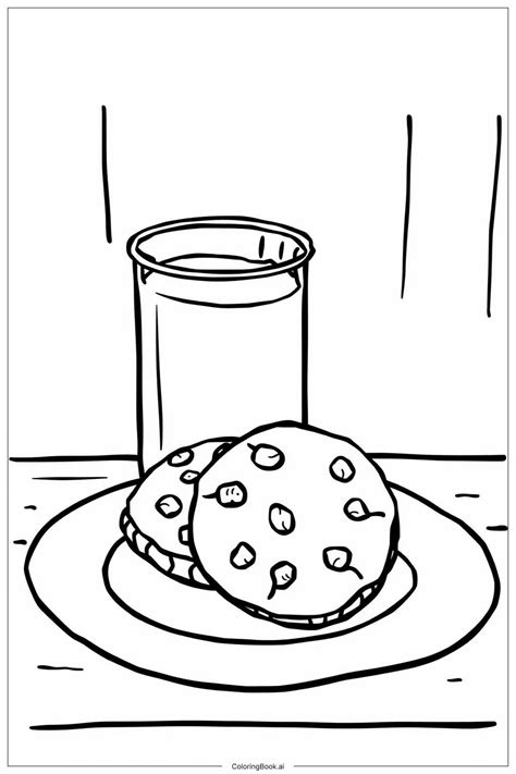 santa milk cookies Coloring Page (Free PDF&PNG Printable)