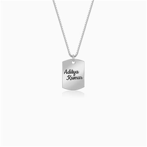 Silver Personalised Military Dog Tag Pendant | GIVA Jewellery – GIVA