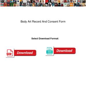 Fillable Online Body Art Record And Consent Form. Body Art Record And ...