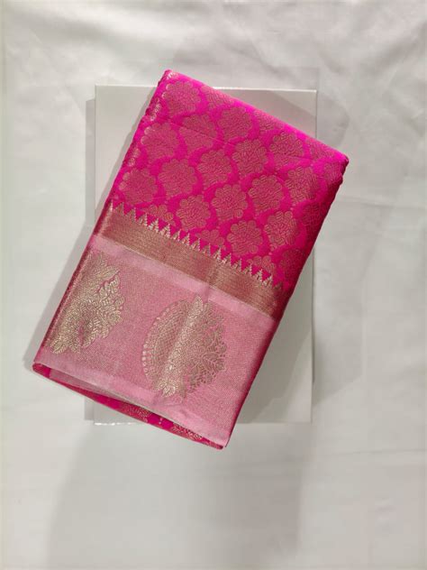 Dual-Tone Pink Silk featuring a Bold Rani Pink and Light Pink with Zar ...