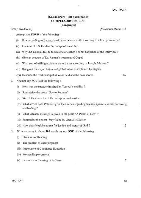 English-COmpulsory - English compulsory pdf - AW- B. (Part-III ...