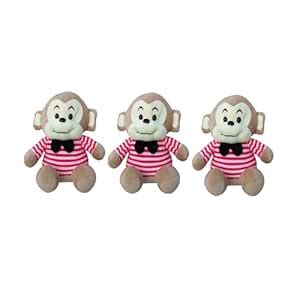 Buy LEKEN Monkey Soft Toy, Stuffed Monkey with Bow, Red, 22 cm, Pack of ...