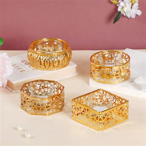 Bell Jar Glass Candle Holder Gold Online - Premium Candle Holder | Nestasia