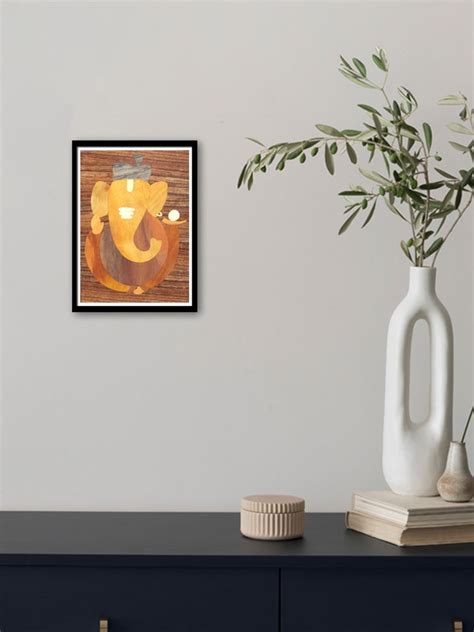 Divine Lord Ganesha Wood Inlay Artwork