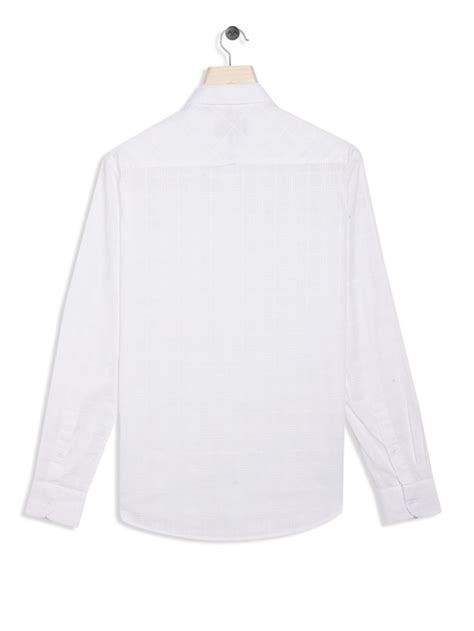 White Slim Fit Dobby Shirt