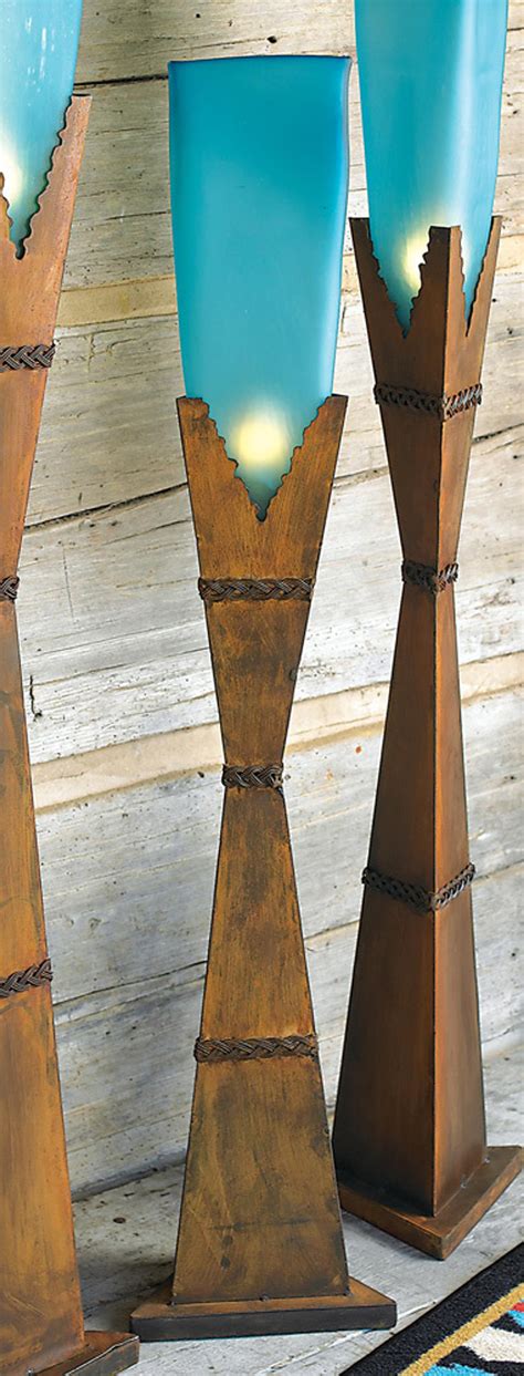 Turquoise Glass Floor Lamps | Lone Star Western Decor