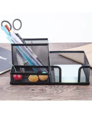 VAVSU Mesh Pen Holder | 3 Compartment Metal Pencil Case | Desk ...