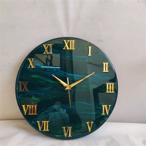 Gilded Mirage Premium Resin Wall Clock - Modern Clock for Home Decor ...