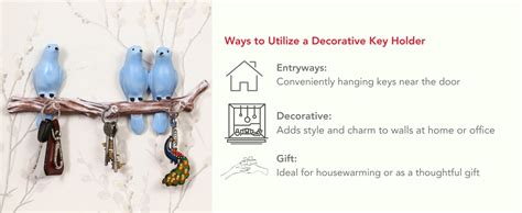 eCraftIndia 3 Blue Birds Sitting on Tree Branch Decorative Key Holder ...