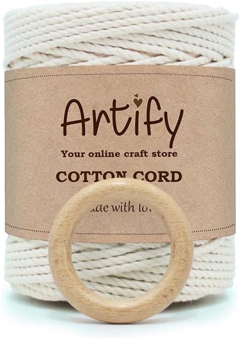 ecofynd 50m 4mm Natural Macrame Cord - Versatile Cotton Dori for ...