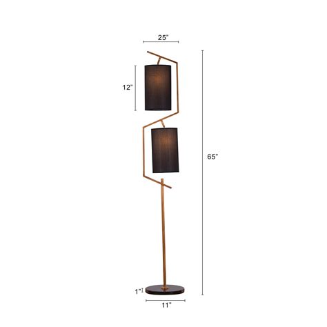 Effortless Signature (Black Shade) Floor Lamp | White Teak