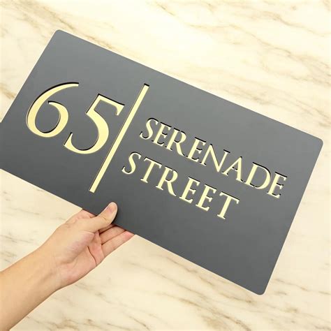 Custom Outdoor House Number Sign, Matte Acrylic Plaque With 3D Laser ...