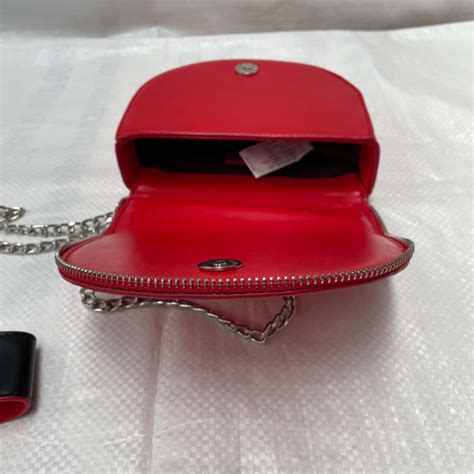 Miniso Small Red Handbag. With chain strap & clip on handle
