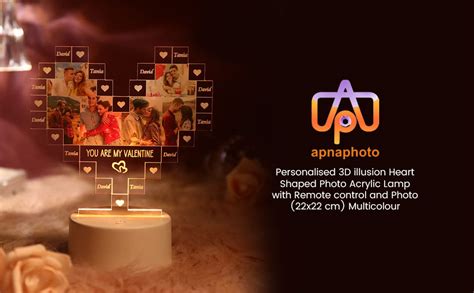 Buy apnaphoto Personalised 3D Illusion LED Heart Shaped Photo Acrylic ...