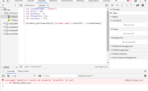 Image result for Uncaught TypeError Cannot Set Property innerHTML of Null