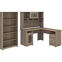 Bush Furniture Cabot L Desk with Hutch and 5 Shelf | Ubuy India