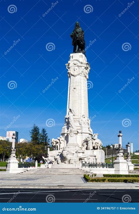 Marques De Pombal Square, Lisbon Stock Image - Image of portuguese ...