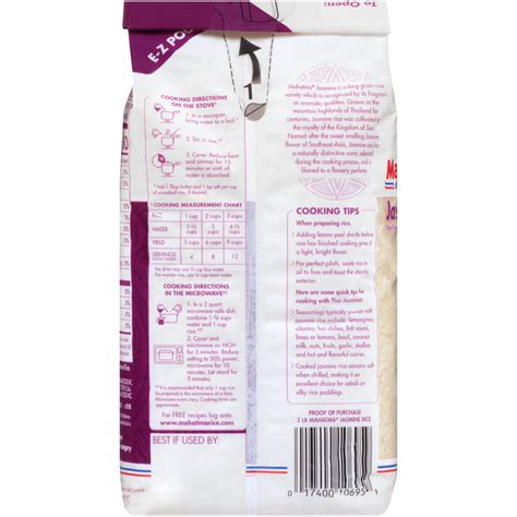 Mahatma Jasmine White Rice, Thai Fragrant Long Grain Rice, 2 lb Bag ...